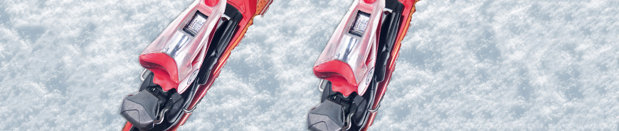 Bild zeigt Details von Skiern als Beispiel für die Anwendung von Druckfarben für Sportartikel.